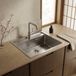 Pure.Sink Spoelbak 51x50 cm RVS Tapwing met kraangatbank PLX5150T-02
