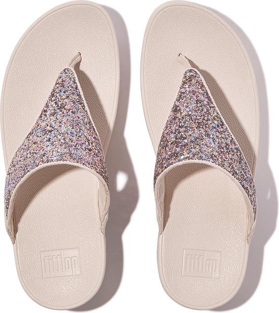 FitFlop Lulu Multi-Tonal Glitter Toe-Post Sandals Vrouwen - Nude Rose Mix
