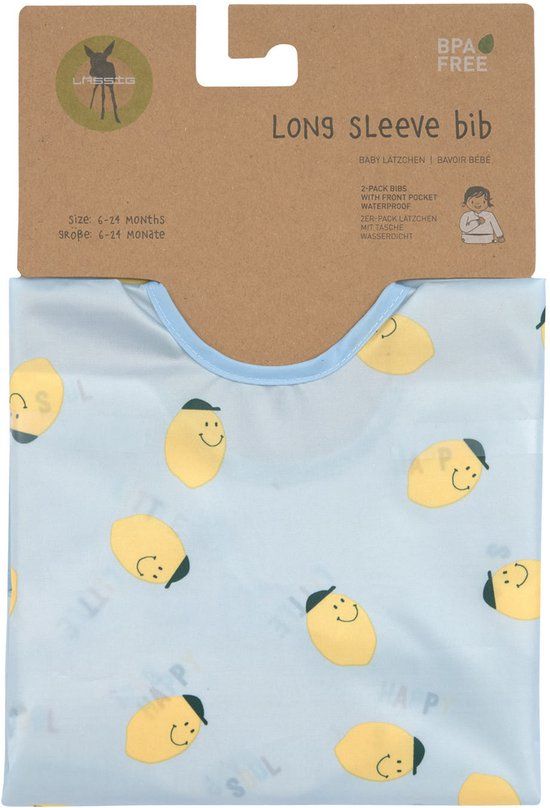 Lässig Slabbetjes met Mouwen Happy Fruits Lemon
