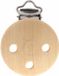 Merkloos Speenkoord/wagenspanner clip - naturel - hout - met bretelsclip - zelf beschilderen