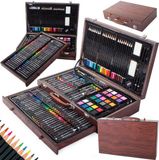 Verk group Valise de dessin/peinture en bois 143 pièces