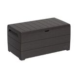 Duramax Durabox 416 Liter Opbergbox, Outdoor Tuinmeubel Kussenbox Met Houtnerf, Veilig & Zeker, Gasveer, Donkerbruin