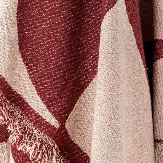 Bloomingville Olica plaid 160 x 130 cm Katoen Rood
