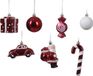 Decoris Kersthangers Kerst Figuurtjes - 20 stuks - Rood - Kunststof - 9 cm