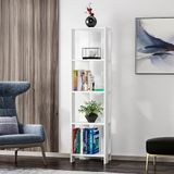 Stijlvolle Bol Stijlvolle witte boekenplank, 160 cm hoogte, 43,4 cm breed, 31,5 cm diep, 100% melamine gecoat deelbord, 18 mm dik, wandmontage, ruimtebesparend ontwerp