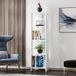 Stijlvolle Bol Stijlvolle witte boekenplank, 160 cm hoogte, 43,4 cm breed, 31,5 cm diep, 100% melamine gecoat deelbord, 18 mm dik, wandmontage, ruimtebesparend ontwerp