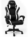 Bayt Gamestoel - Gaming chair - Gamingstoel - Verstelbare rugleuning - Comfortabele game stoel - Zwart en wit