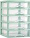 Plasticforte Ladeblokje/bureau organizer 5x lades - mintgroen/transparant