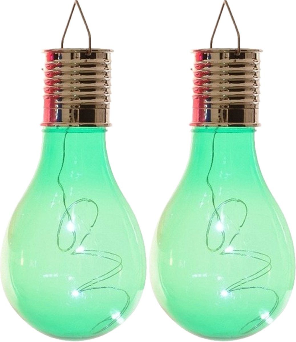 Lumineo Solar Tuin LED Ophang Verlichting - Groen - 8 Stuks