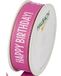 Halbach Zijden linten cadeaulint "Happy Birthday" | breedte 25 mm lengte 18 m | cadeaulint verjaardag | lint voor verjaardagsdecoratie | kleur: roze/wit