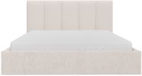 Vente-unique Bed met opbergruimte stof beige 200 x 200 cm