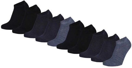 Morethansocks - Kindersokken - Unisex - 10-Paar - Katoen - Maat 23 t/m 38 - Navy blauw