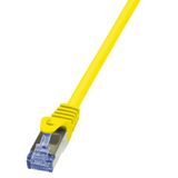 LogiLink RJ45 Netwerk Aansluitkabel CAT 6A S/FTP 0.25 m Geel Vlambestendig, Snagless