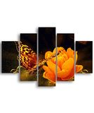 Homemania Wandafbeelding, vlinders, 5 dieren per woonkamer, meerkleurig, 95 x 0,3 x 60 cm, HM205MDF130, MDF