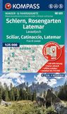 KOMPASS Wanderkarte 651 Schlern, Rosengarten, Latemar, Lavazéjoch / Sciliar, Catinaccio, Latemar, P.so di Lavazé 1:25.000