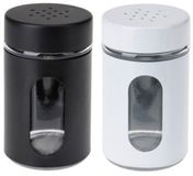 Excellent Houseware Peper- en Zoutstrooier set - glas - zwart en wit - 94 ml