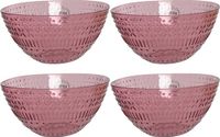 Decoris Schaaltje - 4x - Roze - Kunststof - D14 x H7 cm