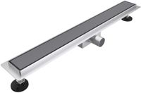 FortiFura Galeria douchegoot - 50cm - gesloten rooster - vloerflens - PVD - geborsteld gunmetal (antraciet)