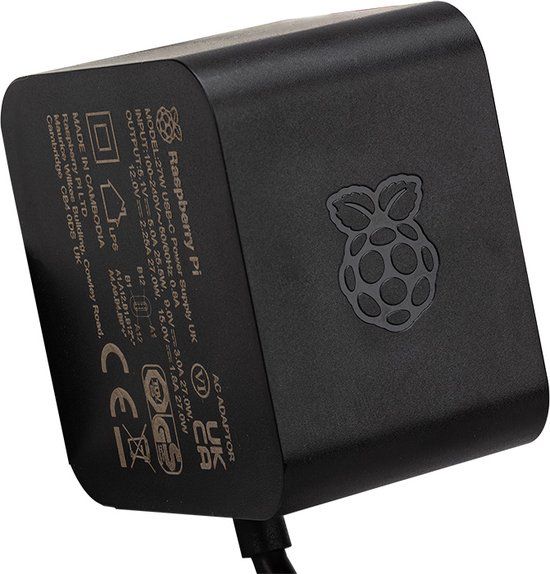 Raspberry Pi 5 27W USB-C Voeding - Zwart