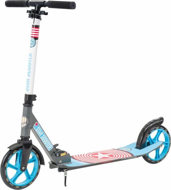 STAR SCOOTER Alu City vouwbaar 205mm XXL staplank, grijs / blauw