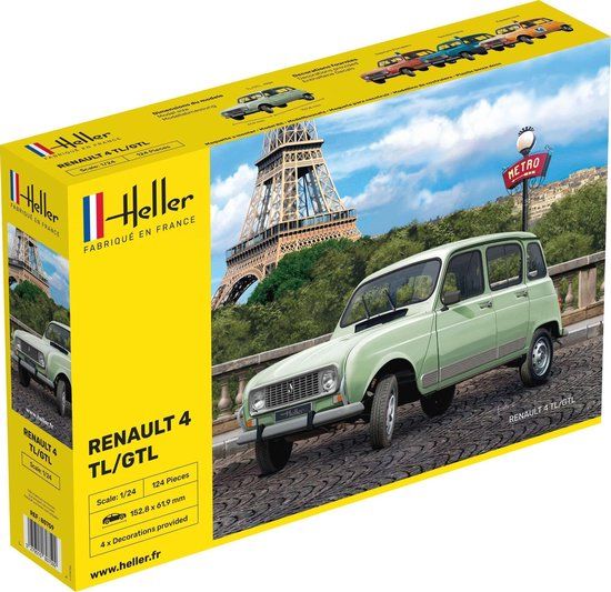 Heller 80759 Renault 4L Car Plastic Model Kit - 1:24 Scale
