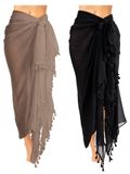 Sarong - Tissu léger - Pompons doux - Couleur unie - Respirant - Confortable pour la plage - Disponible en différentes tailles