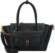 Coccinelle Leren handtas schoudertas Double Beat Grained Leather Handbag Noir zwart