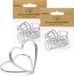 PartyDeco Naamkaart/plaatskaart houders Hartje - Bruiloft - 100x stuks - zilver - 2,5 cm