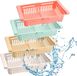 Unyqoos® set de 4 pièces de organisateurs de réfrigérateur extensibles, boîtes de rangement réglables en PP de qualité alimentaire (20,5–28,5 x 16,5 x 7,6 cm), rose/bleu/abricot/blanc