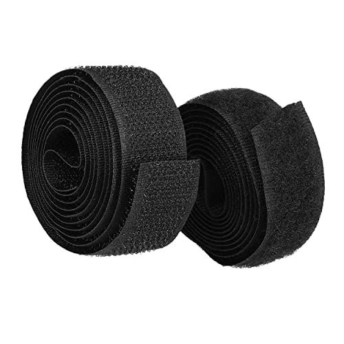 mumbi Klittenband om te naaien, klittenband bestaande uit haak en fleece om op te naaien, klittenbandsluiting 20 mm x 1 meter, zwart