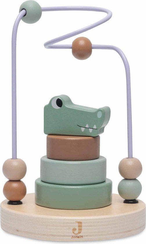 Jollein Houten Bead Maze Croco - Educatief spel - 12+ maanden