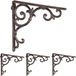 Merkloos Relaxdays plankdrager - set van 4 - 24,5 cm - gietijzer - bruin