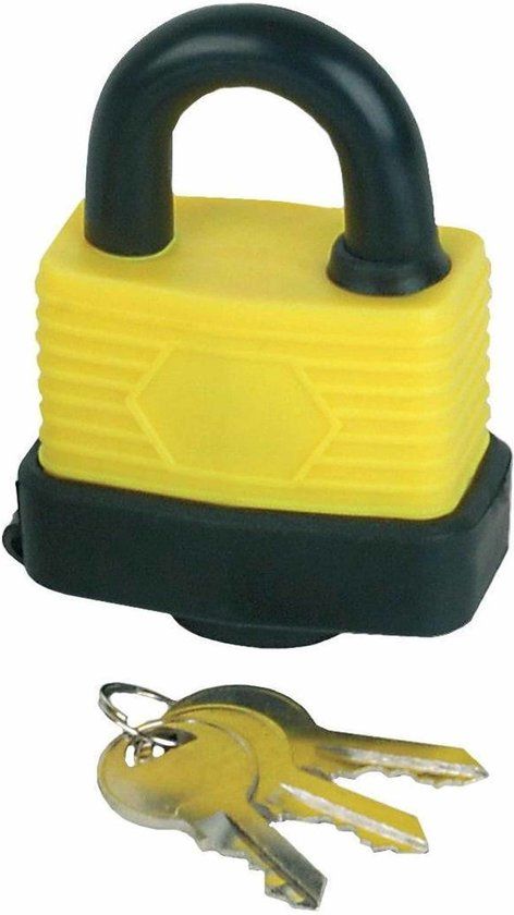 Brüder Mannesmann Bruder Mannesmann Hangslot met 3 sleutels - 30 mm - messing - waterdicht