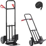 Vevor Handwagen, 272KG Laadvermogen, Transportwagen 480x460x1200MM, Draagbare Trolley met Spanband