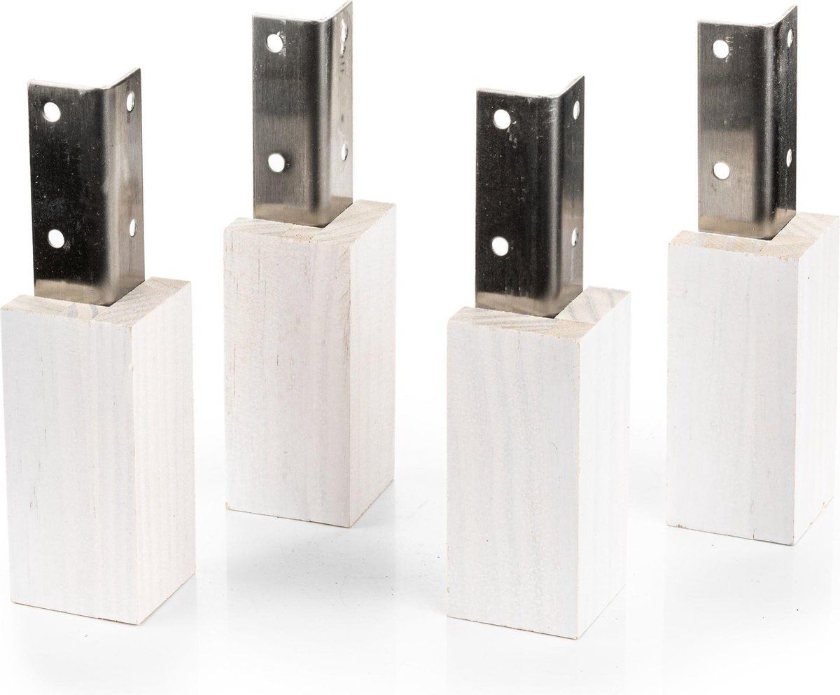 Evolar Opstelvoetjes voor Airco Omkasting - Wit - Wood - Set 4 stuks