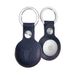 TORRO Porte-clés compatible avec AirTag : Étui en cuir véritable avec anneau en métal brossé (Bleu)