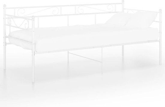 vidaXL Slaapbankframe - metaal - wit - 90x200 cm