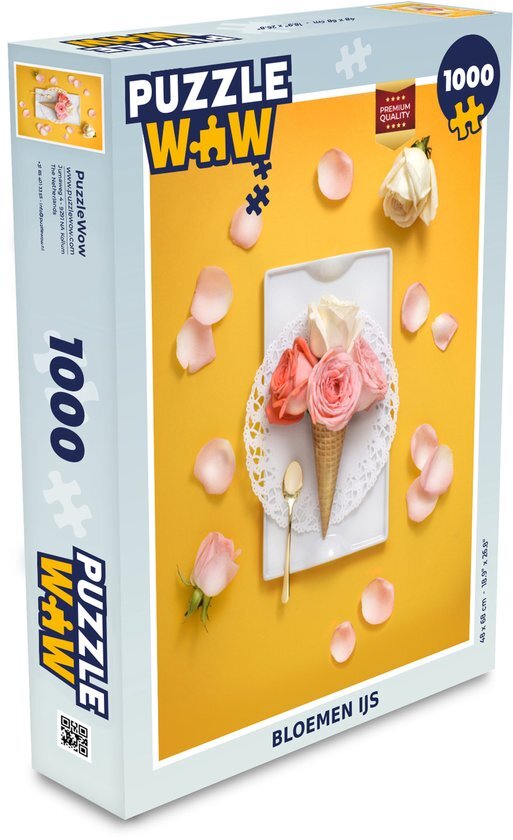 MuchoWow Puzzel Bloemen ijs - Legpuzzel - Puzzel 1000 stukjes volwassenen