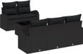 vidaXL Tuinbank Set 6-delig Zwart Polyrattan
