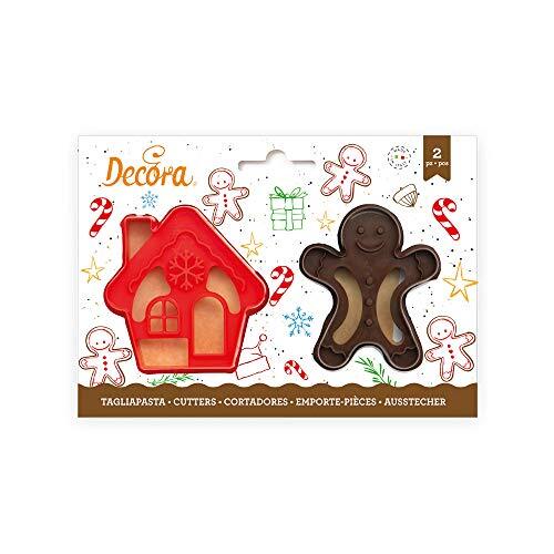 Decora 0255094 uitsteekvormen Gingerbread Man & House van kunststof 8/7 x H 2,