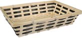 Merkloos / Sans marque Paardekooper Broodmandje rechthoekig - gevlochten - bamboe hout - 34 x 24 x 8 cm - naturel / zwart