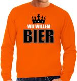 Bellatio Decorations Shoppartners Bv Koningsdag sweater Wij Willem bier - oranje - heren - S