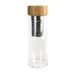SAVEUR ET DEGUSTATION KA2117 Infuseur Double Paroi Bouchon Bambou + Verre Marron 7,20 x 7,20 x 21,30 cm
