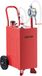VEVOR Brandstoftrolley Mobiel Tanksysteem met Handpomp, Rood, Koolstofstaal, Met 2 Wielen & 3m Afvoerslang, Max. 17,8L/min Doorstroomsnelheid, Benzine & Diesel, Ideaal voor ATV UTV Motorfiets