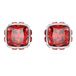 Swarovski Birthstone Oorknopjes, Square slijpvorm, Juli, Rode, Rodium toplaag