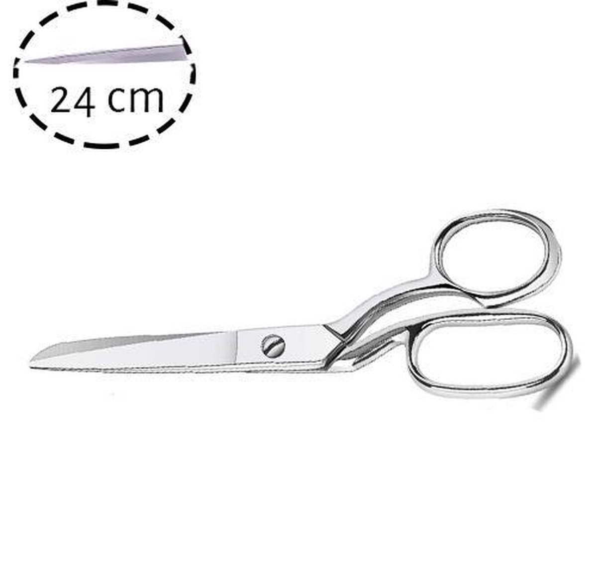 Wehl products Professionele Kleermakersschaar - Stofschaar Zilver- StofSchaar 24 CM - Duurzaam Stoffenschaar / Stofschaar - Geschikt voor Stof / denim / Leer / Schaar Kartels - Coupeuseschaar kledingschaar -