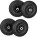 Merkloos Relaxdays steekwagenwiel - set van 4 - massief rubber - skelterwiel - 4.10-3.50-4" - 150 kg - zwart