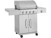 Barbecue à gaz en acier inoxydable avec 5 brûleurs, dont 1 brûleur latéral "Brazzo" - 118 x 57 x 104 cm - Gris clair