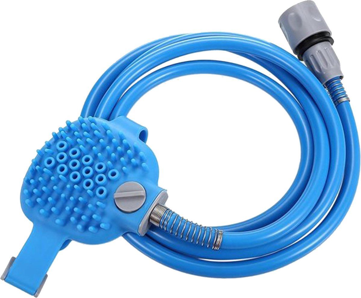 LHP Huisdieren Douche Water Spuit Borstel 2-in-1 - Blauw