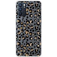 1001 coques Oppo Bedrukt siliconen hoesje compatibel met Oppo Reno 6 5G Leopard